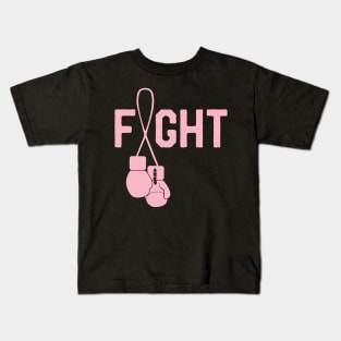 Fight Breast Cancer Awareness Month Ribbon Survivor Fighter Kids T-Shirt